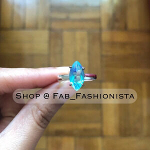 Moonglow Magic Mystic Fire Topaz Sterling Silver Gemstone Ring size 8.75